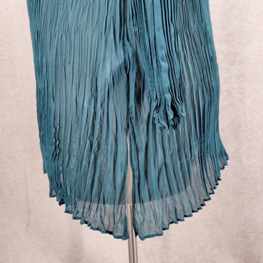 Eileen Fisher Silk Bateau Neck Pleated Crinkled Georgette Tunic Women's 3X - Picture 6 of 11